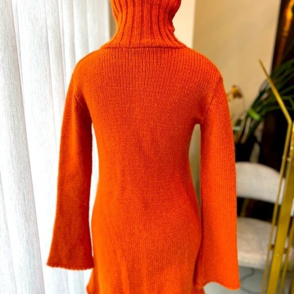 Melissa Cut Out Turtleneck Orange Sweater - Picture 10 of 14